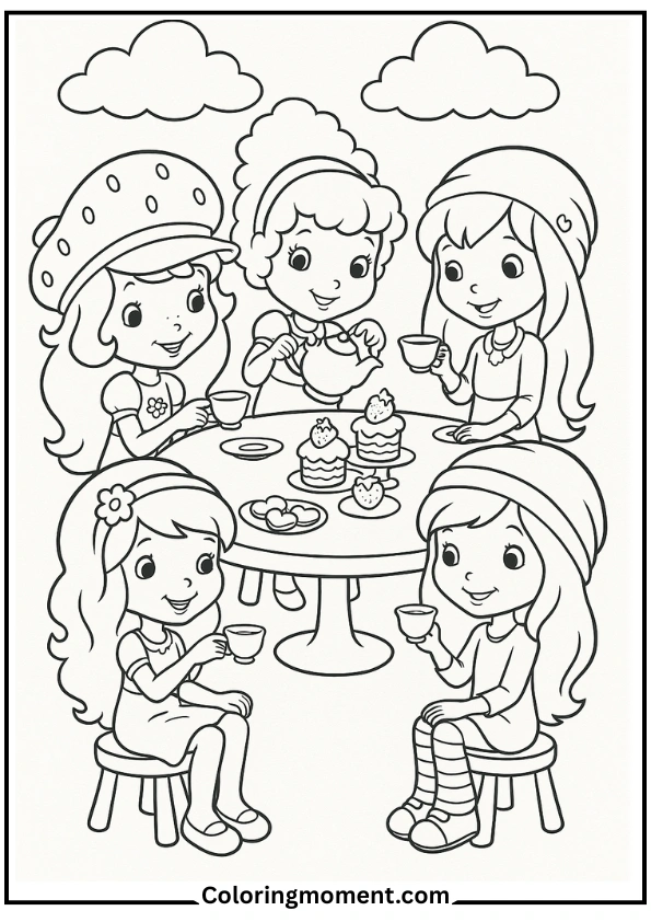 Strawberry Shortcake Tea Party with Friends