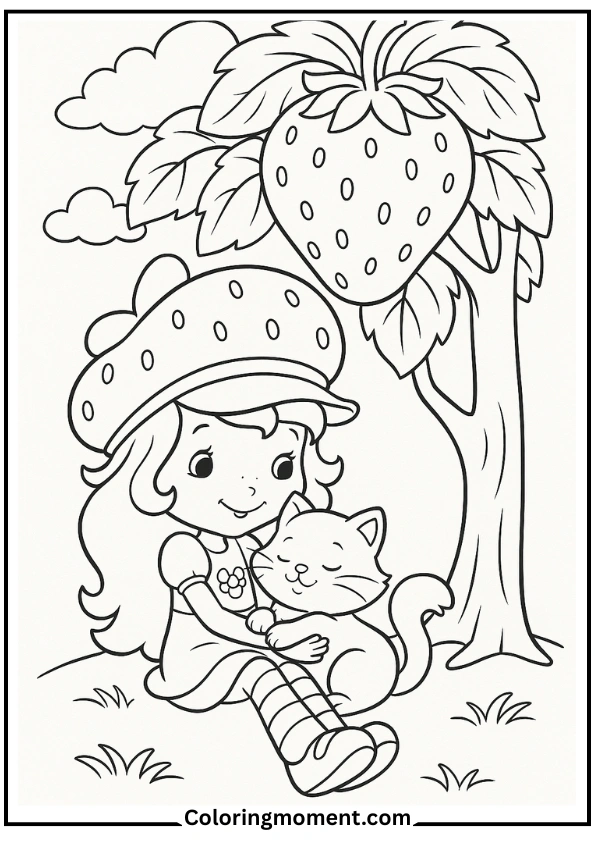 Strawberry Shortcake and Custard Under Tree