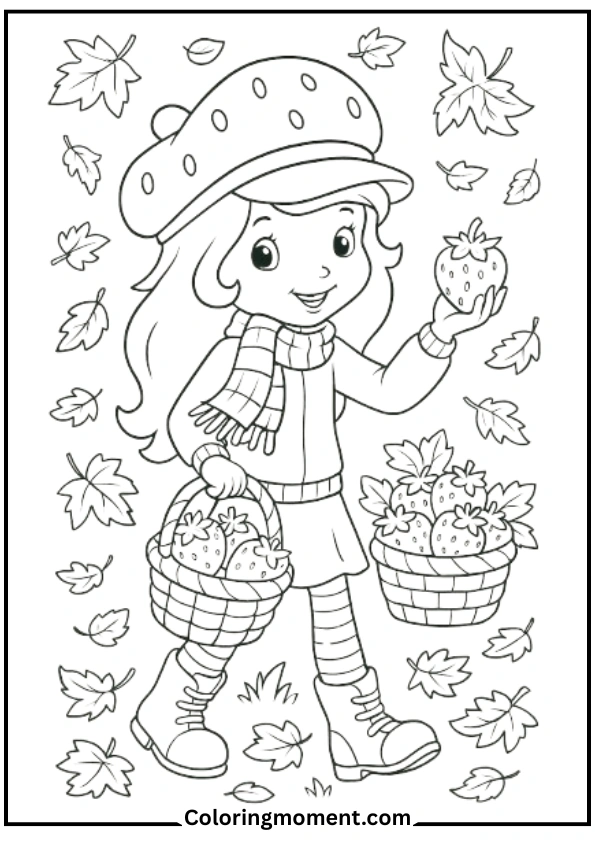 Strawberry Shortcake in Autumn Leaves