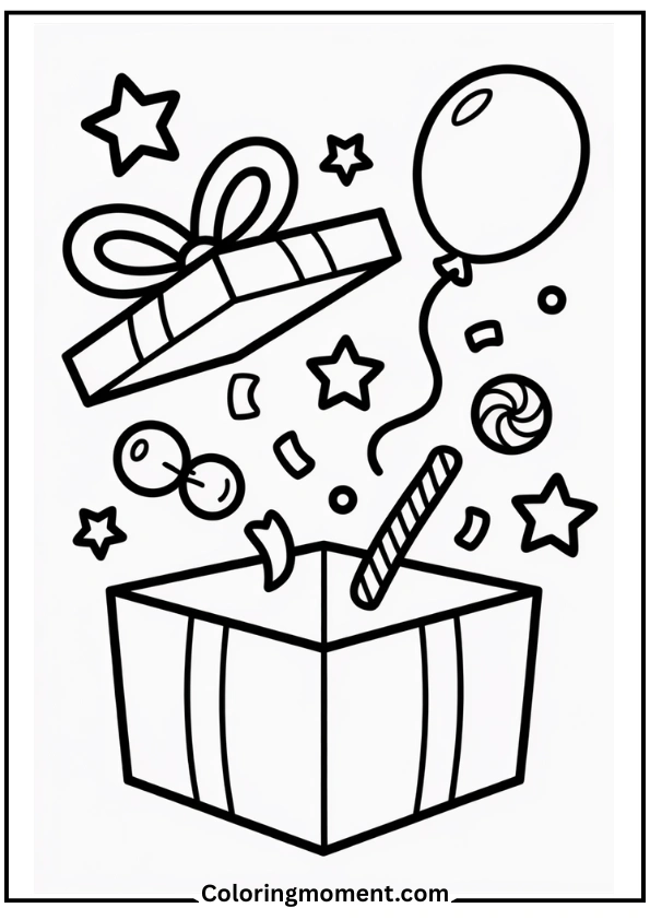 Surprise Gift Coloring Page