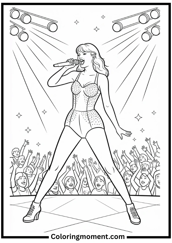Taylor on Stage Coloring Page