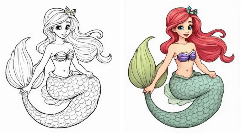 mermaid coloring pages​