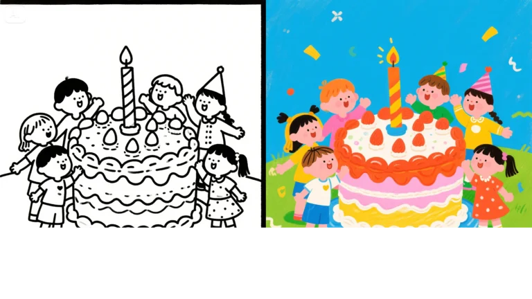 birthday cake coloring page