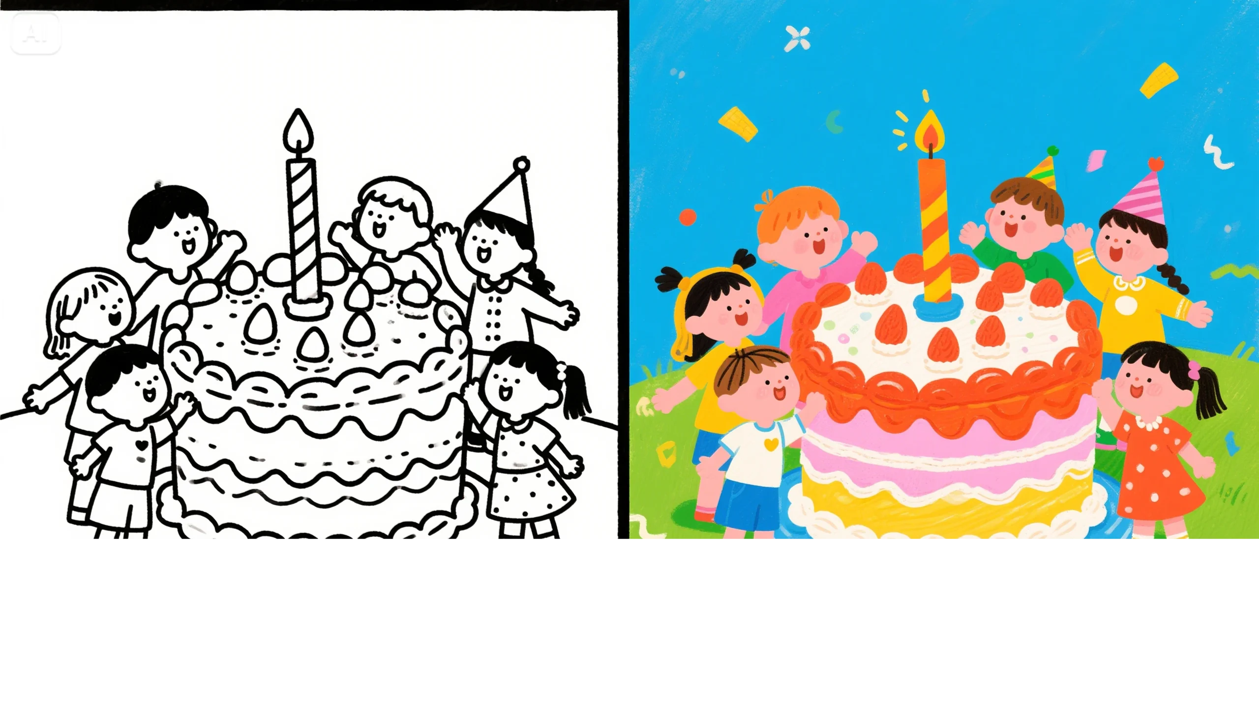 birthday cake coloring page