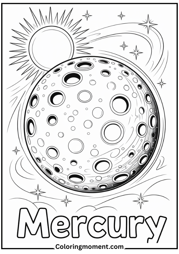 mercury close to sun outline