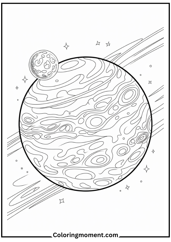 neptune swirl moon outline