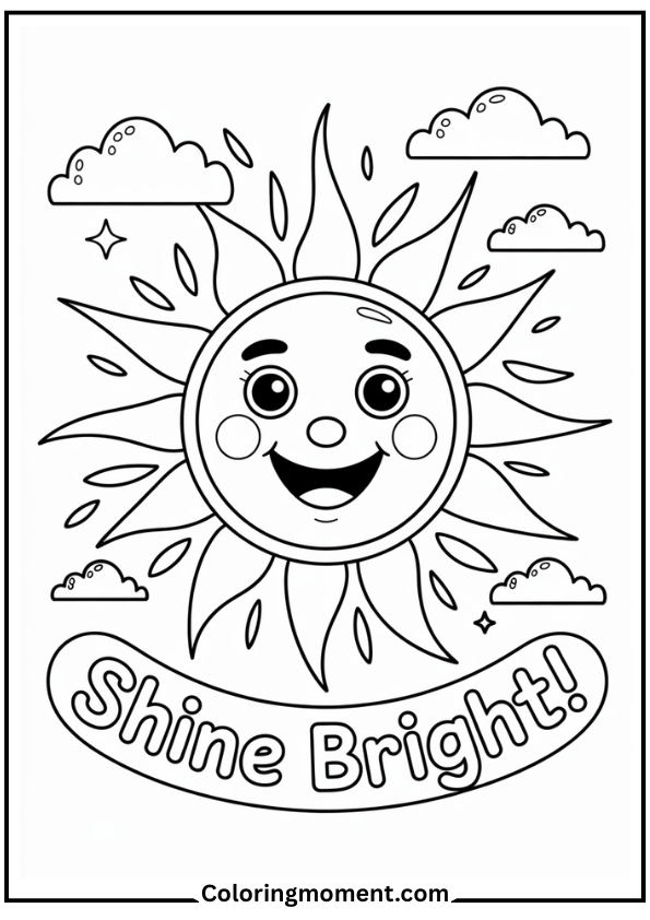 sun smiling solar flares outline