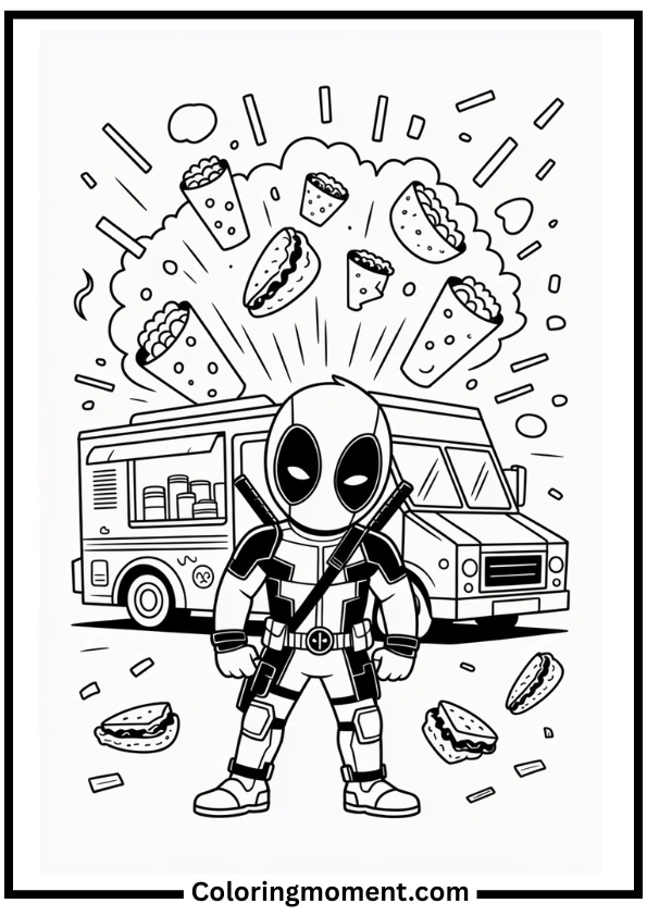 Chimichanga Explosion Coloring Page