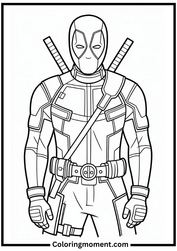 Deadpool in Disguise Coloring Page