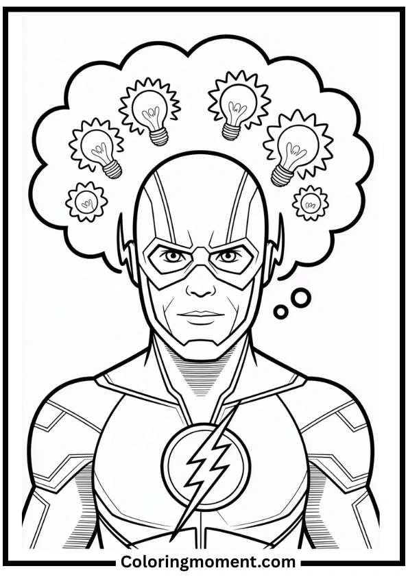 Flash Thinks Fast Coloring Page