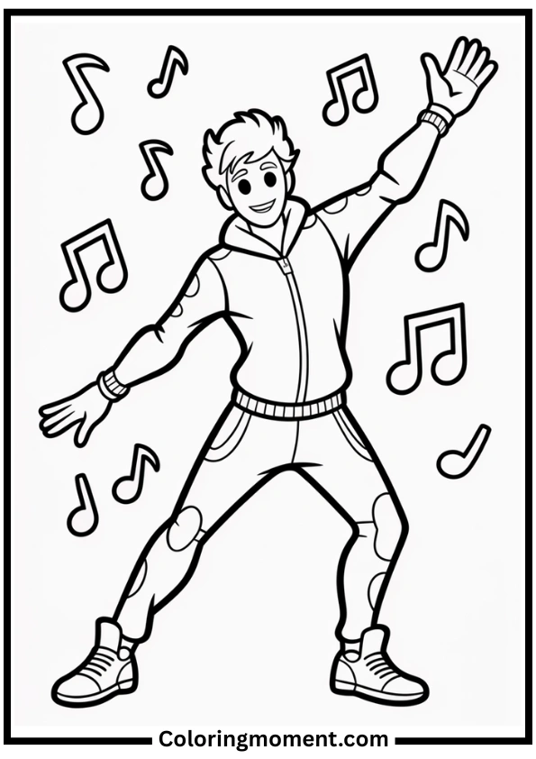 Fortnite DJ Yonder Dance Coloring Page