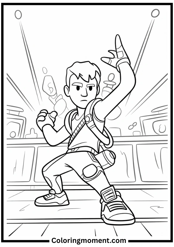 Fortnite Floss Dance Coloring Page