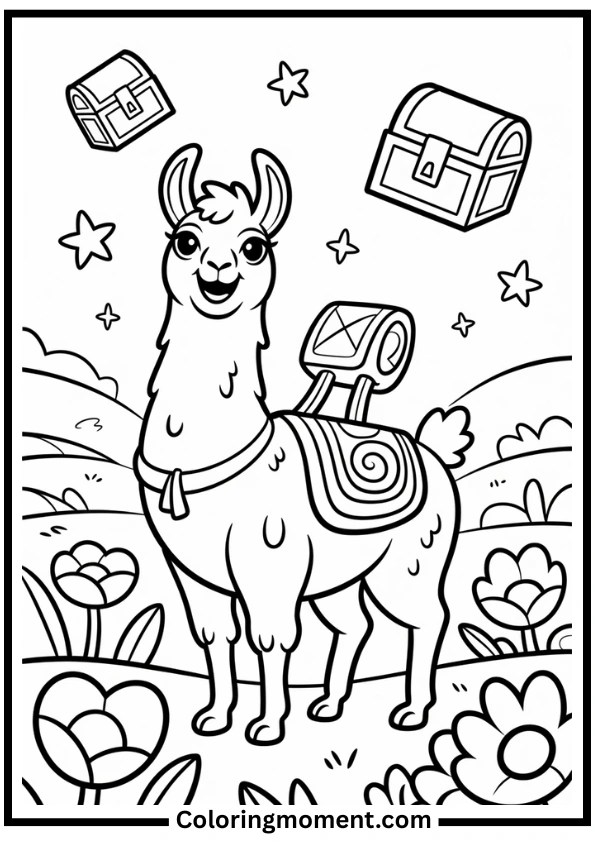 Fortnite Loot Llama Coloring Page