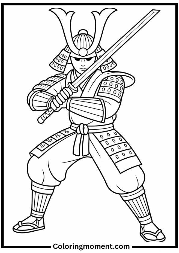 Fortnite Samurai Skin Pose Coloring Page