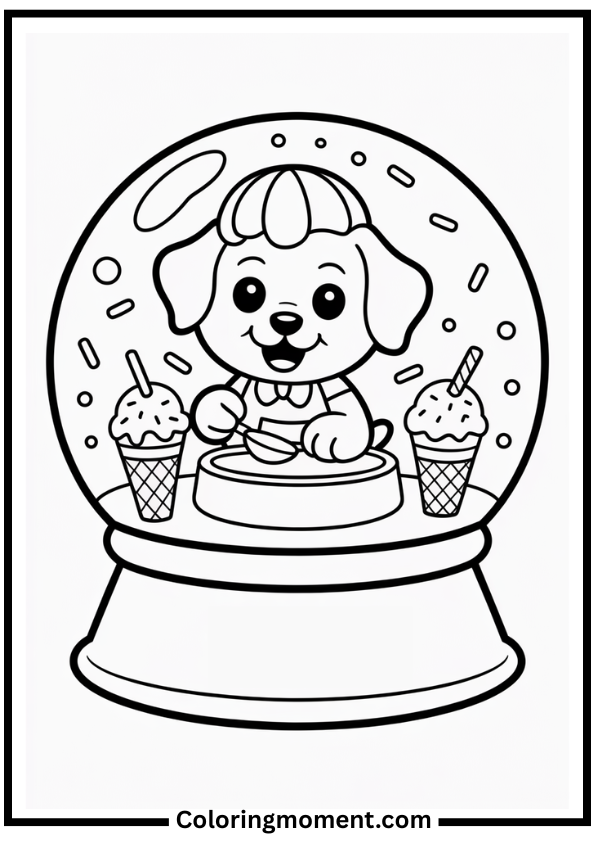 Puppy Ice Cream Stand coloring page