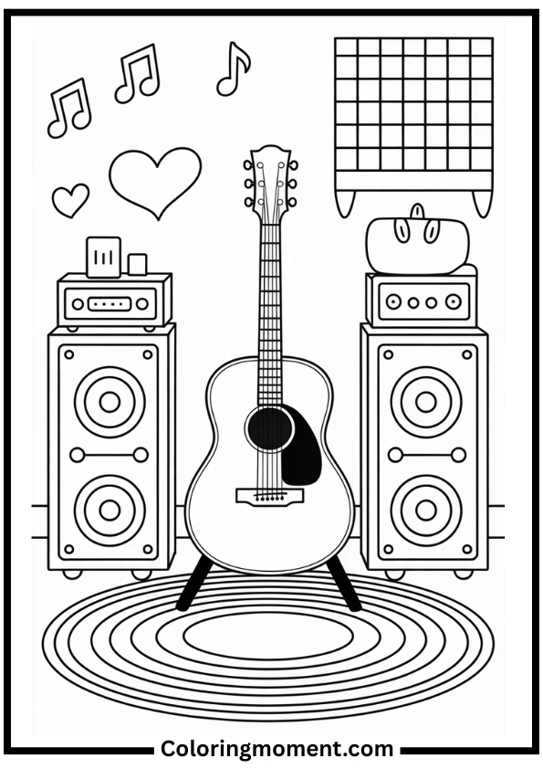 music-corner-coloring-page