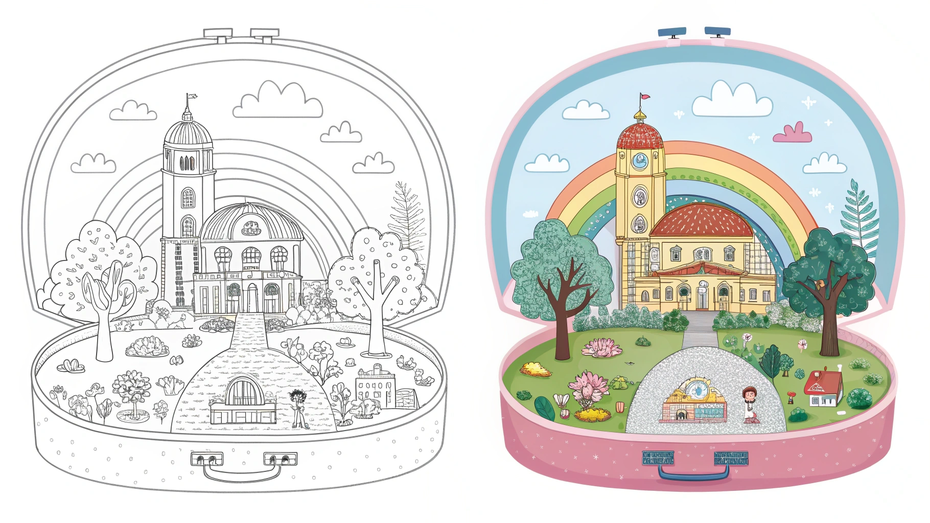 POLLY POCKET STYLE MINIATURE WORLD COLORING PAGES