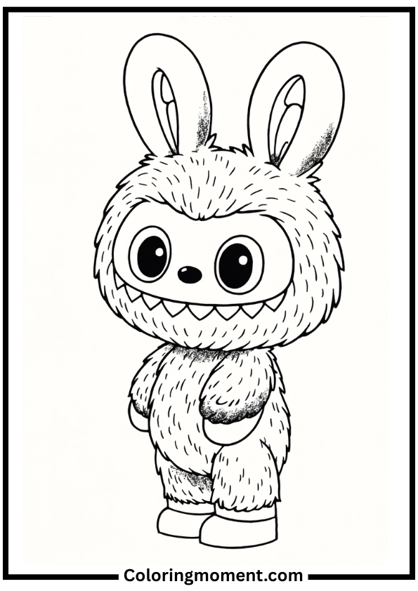 Labubu Standing Cute Coloring Page