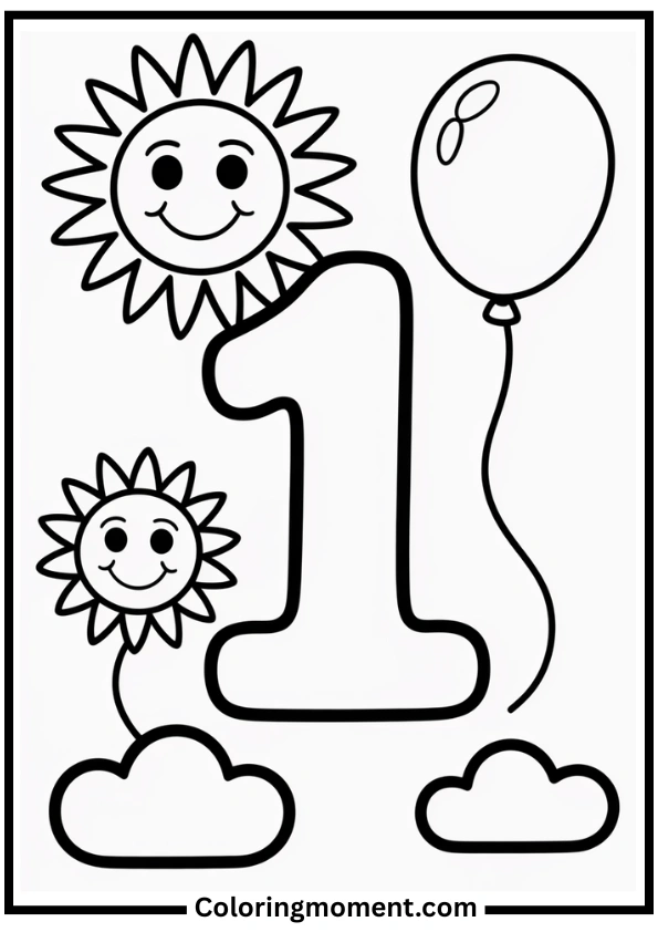 Number 1 Coloring Page