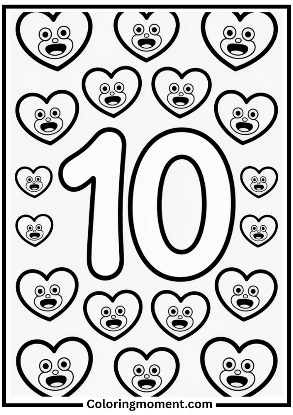 Number 10 Coloring Page