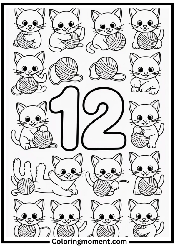Number 12 Coloring Page