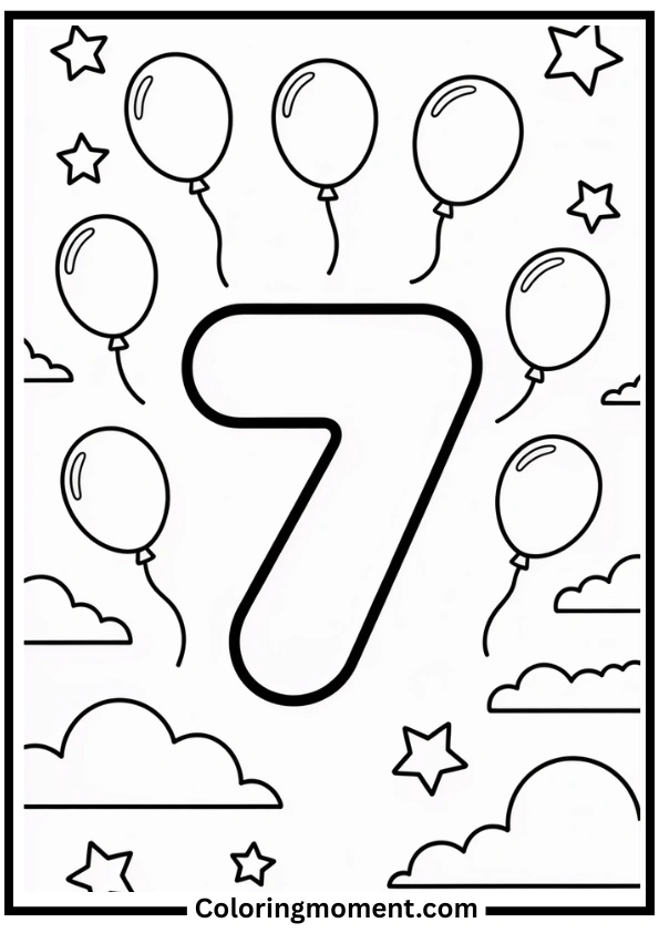 Number 7 Coloring Page