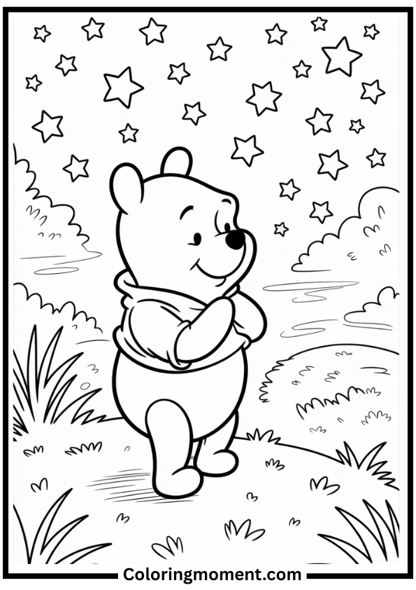 Winnie the Pooh Riding on Tigger Coloring Page