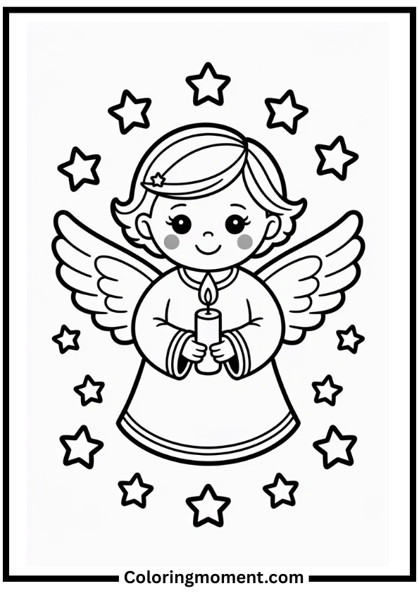 Angel Christmas Coloring Pages