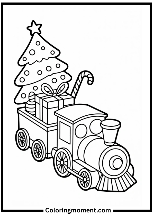 Christmas Train Coloring Pages