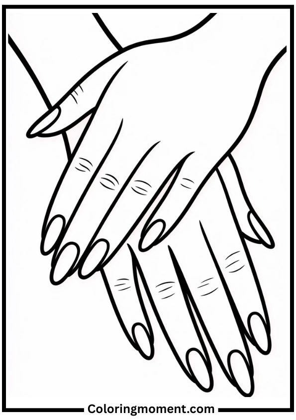 Elegant French Tips Coloring Page