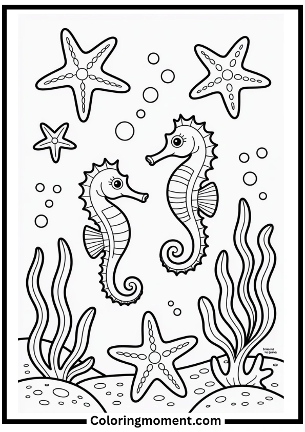 Underwater Life Adult Coloring Page