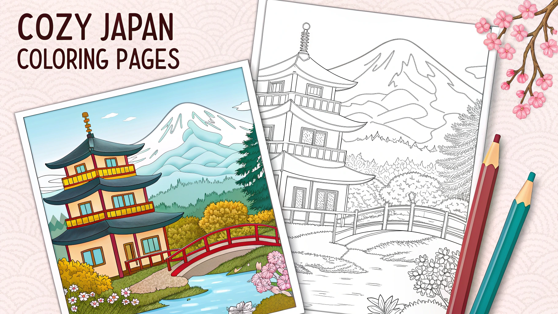 cozy japan coloring pages