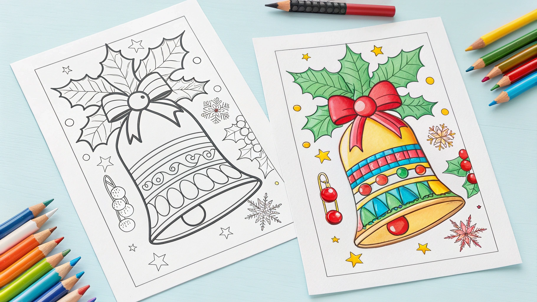 EASY CHRISTMAS COLORING PAGES