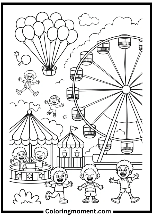 Amusement Park Coloring Pages