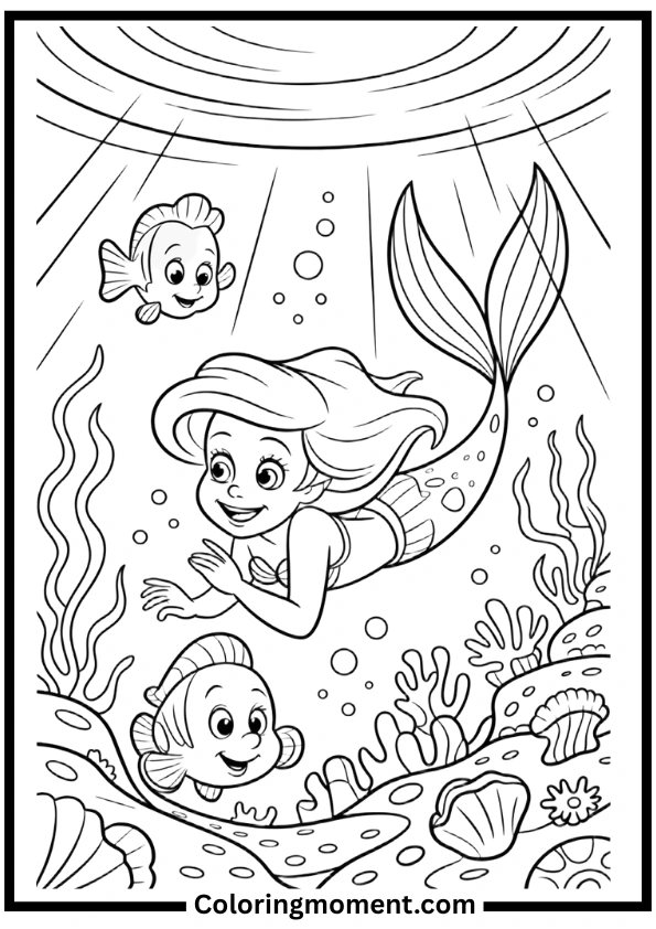 Ariel’s Undersea Adventure Coloring Page