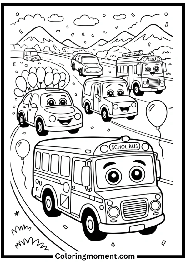 Cars and Trucks Coloring Pages