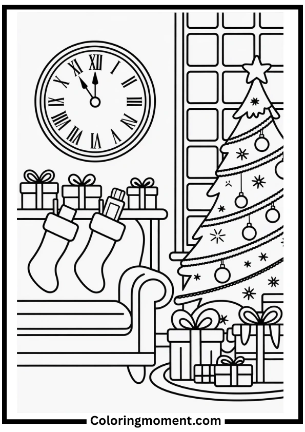 Christmas Eve Countdown Coloring Pages