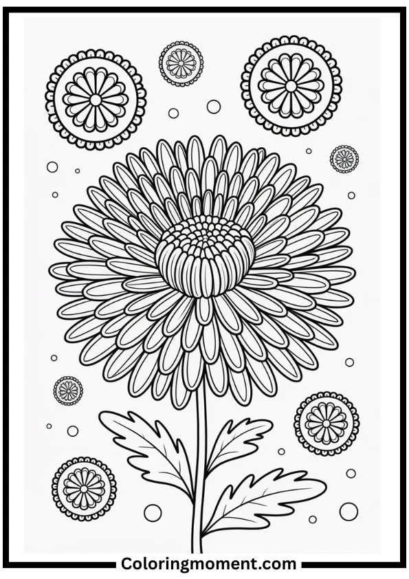 Chrysanthemum Bloom Coloring Pages