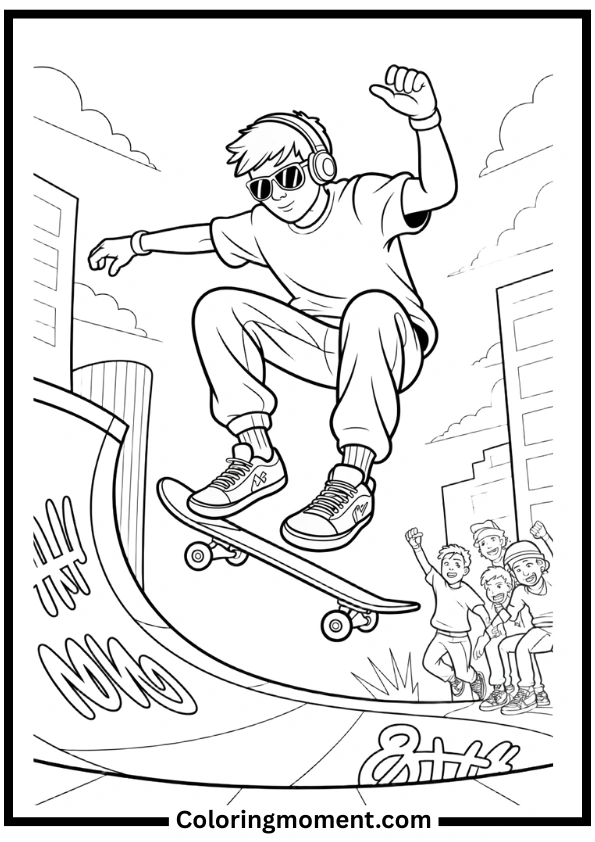 Cool Skateboard Dude Coloring Pages