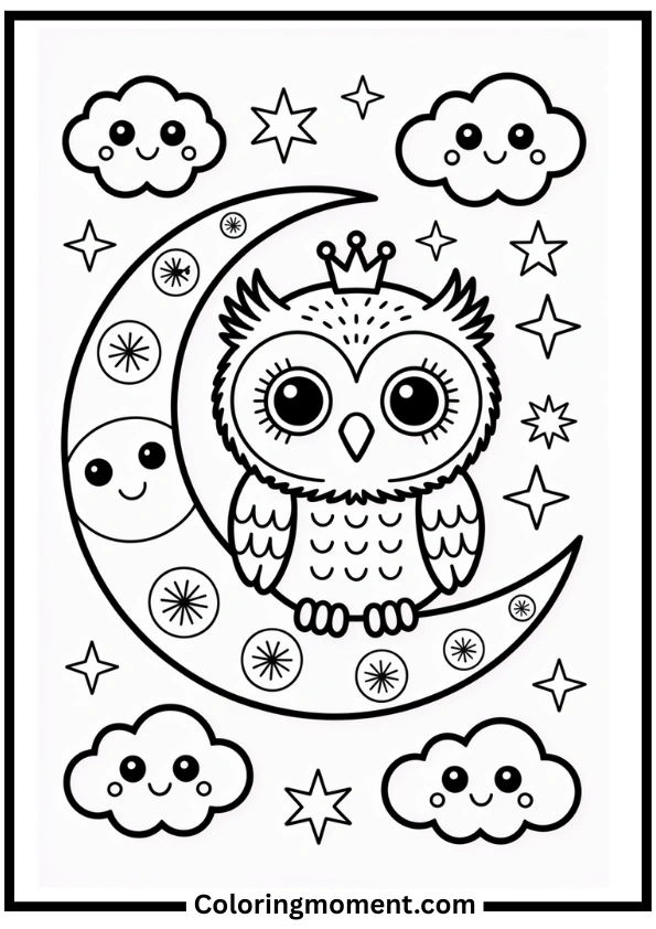 Cute Owl Coloring Pages