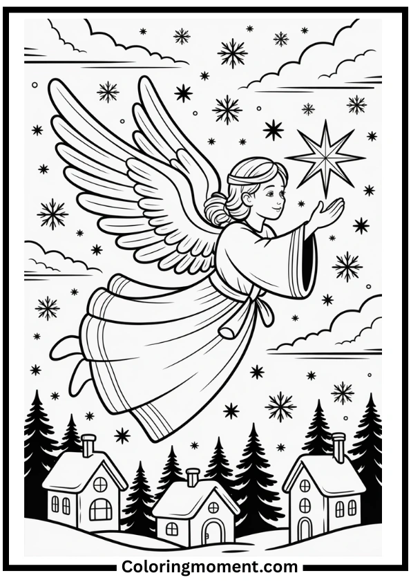 December Angel Coloring Pages