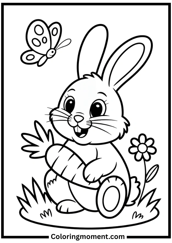 Easy Bunny Coloring Pages