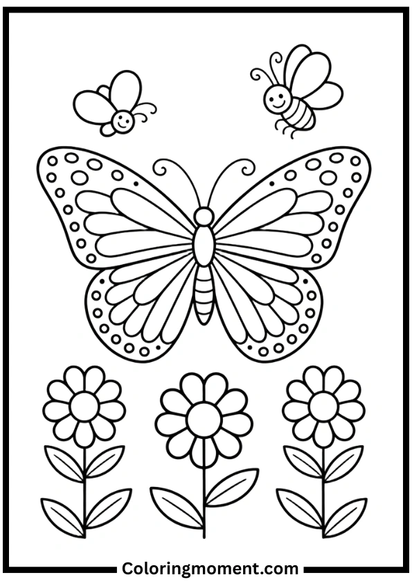 Easy Butterfly Coloring Pages