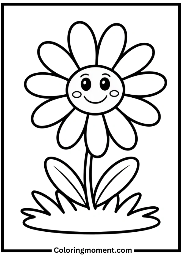 Easy Flower Coloring Pages