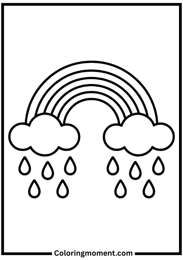 Easy Rainbow Coloring Pages