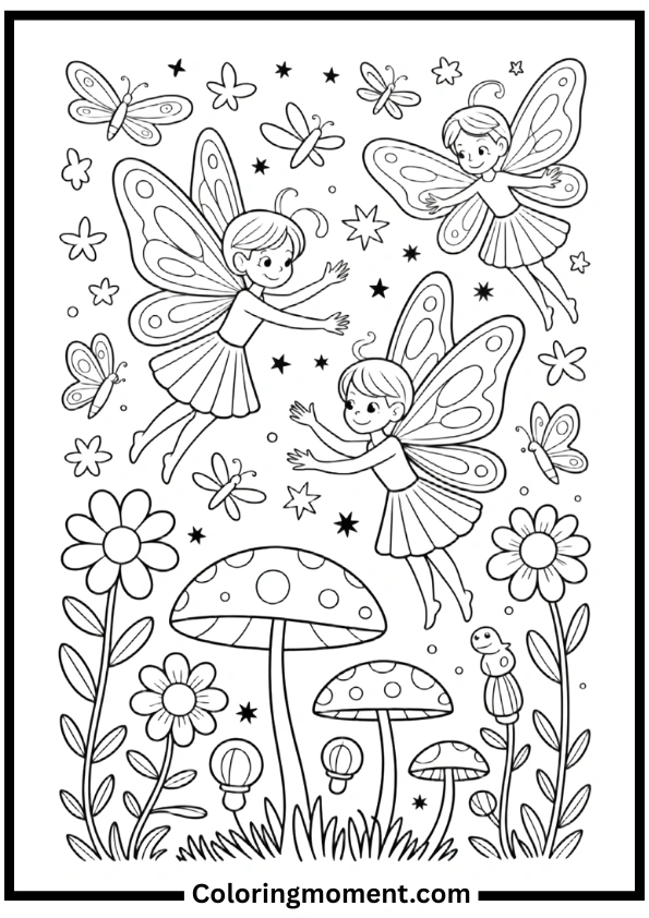 Fairy Garden Coloring Pages