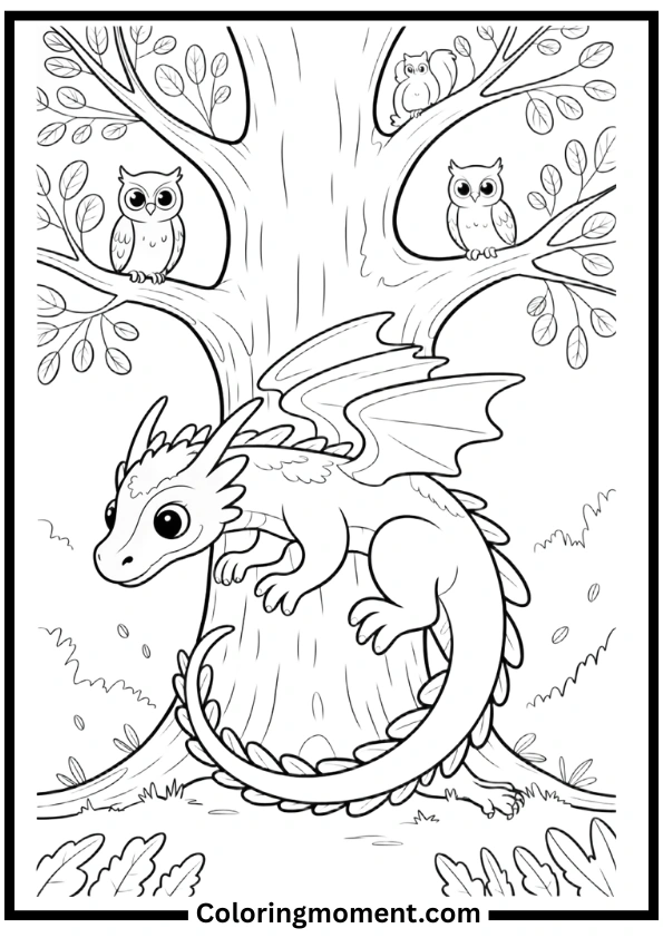 Forest Dragon Coloring Pages