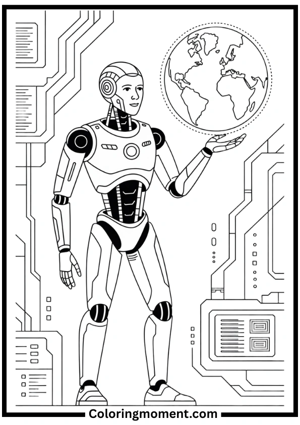 Futuristic Robot Coloring Pages