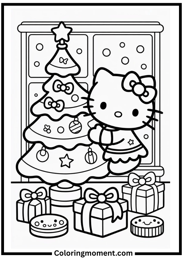 Hello Kitty Holiday Magic Coloring Pages