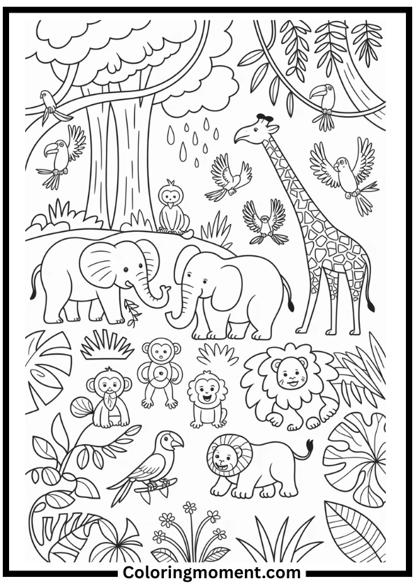 Jungle Friends Coloring Pages